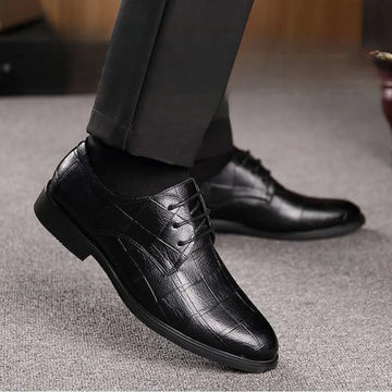 Xajzpa Classic Men's Leather Shoe Autumn Men Business Dress Shoe British Comfort Casual Social Shoe Male Allmatch Wedding Shoes